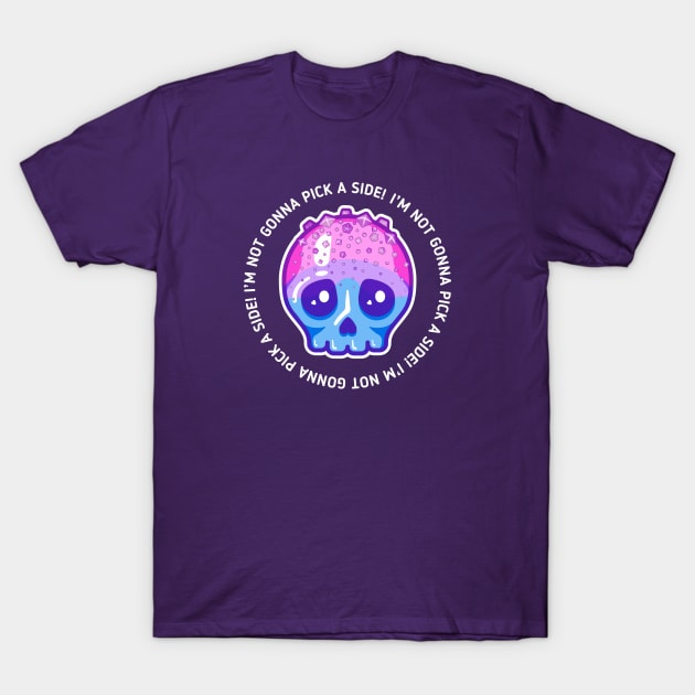 Not gonna pick a side - bisexual pride skull T-Shirt by Sugar & Bones